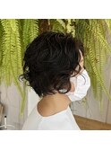 大人抜け感ショートパーマ