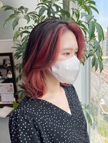 グーフィートーキョー 銀座(Goofy Tokyo)&nbsp;アンブレラカラー/サーモンピンク/一周インナーカラー/前髪無し