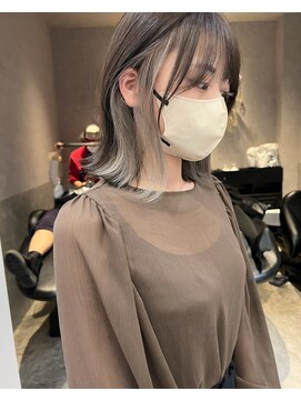 ロンド レア 天神大名店(Lond Le’a) デザインカラー/レイヤーカット/ウェットヘア/オリーブベージュ