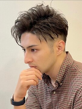 ラギッド 大野城店(RUGGED) 刈り上げツーブロック爽やかアップバング無造作パーマ