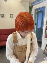 リク(Lic) オレンジヘア × ボブ