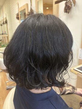 アメイジングヘアー 中沢店(AMAZING HAIR) 丸みボブ/デジタルパーマ/ゆるふわ/フレンチカジュアル/黒髪ボブ