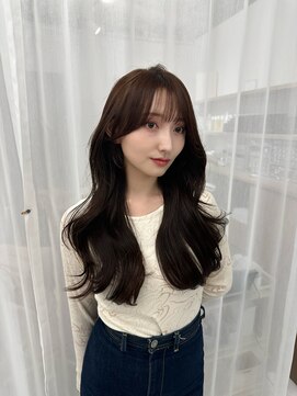 ハピネス 梅田茶屋町店(HAPPINESS) 韓国ヘア/ロングレイヤー/顔周りカット/ブリーチなし/グレージュ