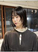 【中澤彩乃】顔まわりレイヤーカット切りっぱなしボブ暗髪透明感