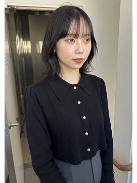 ラニヘアサロン(lani hair salon) 韓国レイヤーボブ/ダークグレー/アッシュカラー/レイヤーカット