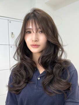 オニキス(ONYX) T168ハッシュカットブリーチなしグレージュ透明感ロング表参道