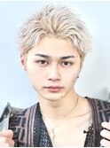 ブロンド波巻きスパイラルツイストピンパーマスパイキーショート