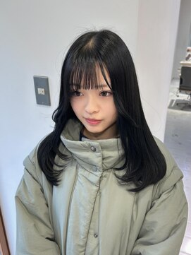 ネオリーブウリ 二子玉川店(Neolive uri) ミディアムヘア暗めカラーデザインカラーフェイスフレーミング