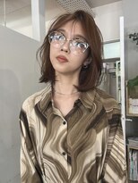 ニルバ(niLva)&nbsp;韓国レイヤー韓国風レイヤーボブ×透明感ピンクベージュ