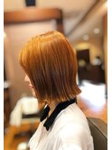 大人ボブ オレンジ