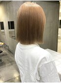 ダブルカラーブロンドベージュカラー韓国ケアブリーチショート