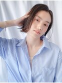 外ハネ艶髪×ダークアッシュミディ