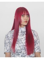 ハイブ 金沢(Hive)&nbsp;10代20代ブリーチハイトーンカラーサラ艶ロングレッドカラー