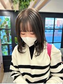 オリーブカラー/ボブヘア/ブラウンヘアー/西新/百道浜
