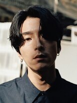 センターパートカルマパーマワンカールパーマ韓国ヘアガイルヘア