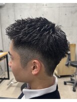 フイ 横浜センター北店(Hui)&nbsp;フェザーパーマ/グレーブルーカラー/刈り上げショートパンク