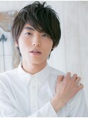 20代30代アースカラー学生ビジカジくせ毛風メンズカットg