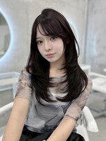 フォンズ(FONS)&nbsp;ダークグレーカラー/就活カラー/ロングレイヤー/顔周りカット