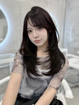 フォンズ(FONS) ダークグレーカラー/就活カラー/ロングレイヤー/顔周りカット