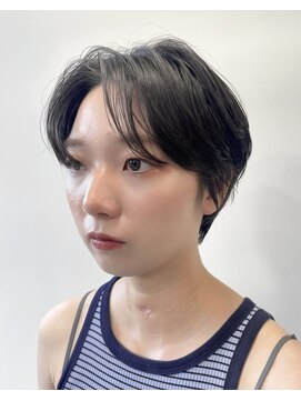 ヘアー アイス 御器所本店(HAIR ICI) 20代30代秋冬暗髪カラーレイヤーボブパーマ小顔ショート