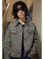 セントラル 三宮店(central)&nbsp;ニュアンスパーマフェザーパーマカラーメンズミディアムロング