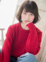 モッズ ヘア 福岡姪浜店(mod's hair)&nbsp;mod's姪浜/斜めバングダークブラウン大人ガーリーAラインボブj