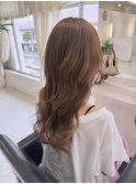 極細ハイライト×ミルクティーベージュ