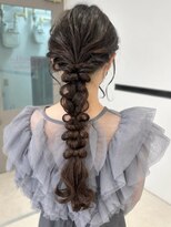 アモレット 天文館店(amoretto)&nbsp;ヘアセット 編みおろし お呼ばれヘア 結婚式 三つ編みヘア