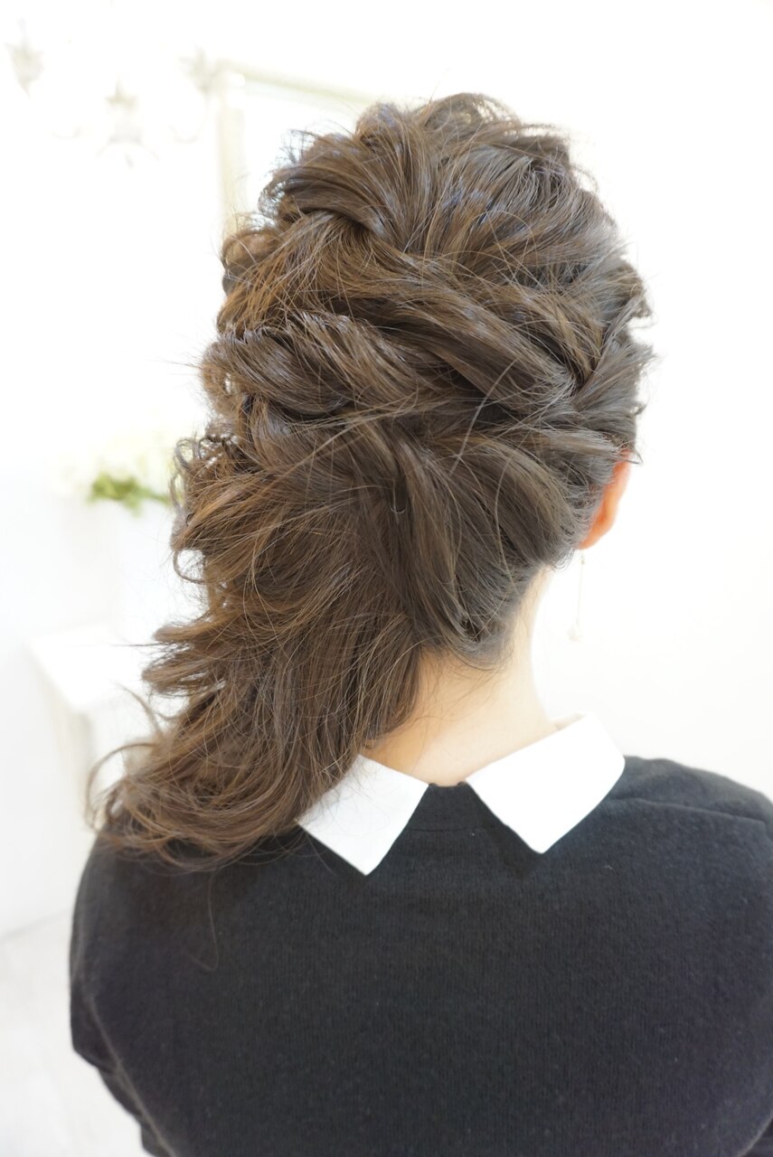 華やかサイドダウン ヘアセット：L003806074｜ヘアアンドメイクジップ