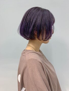 テトヘアー(teto hair) ラベンダーアッシュ 、ショートボブ、前下がりボブ