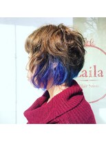 ジプソ(Gypso Hair salon)&nbsp;前下がりニュアンスパーマ×インナーカラー