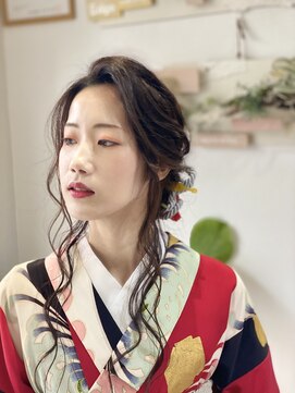 ヘアセットサロンエッジ(Edge) 大人ゆるふわ和装アップスタイル