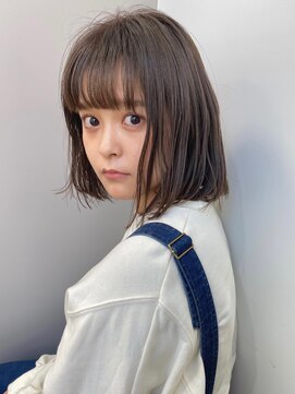 ベルクープス 天王寺店(Belle Coupes) 【Bellecoupes】megu  透け感ベージュ ナチュラルボブ