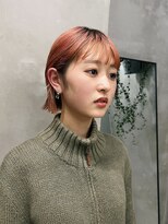 テトヘアー(teto hair) 切りっぱなしボブ　オレンジ　カラー