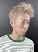 ホワイトミルクティーベージュ スパイキーショート