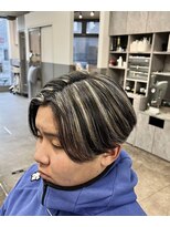 ノイセル 西本町(Noisyle)&nbsp;ハイライトメンズ毛流れセンタパートカルマパーマ