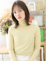 カバーヘア ブリス 戸田公園西口店(COVER HAIR bliss) シースルーバングカーキベージュミディc4戸田公園20代30代40代