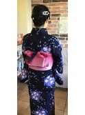 浴衣のアップと着付け