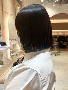 ロンド エスポワール 錦糸町(Lond espoir) 【北澤華】オリーブベージュウェットヘアボブ/縮毛矯正
