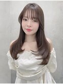 イメチェン外ハネボブ美髪ワイドバング顔周りレイヤーカット