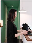 ミディアムボブ×暗髪から