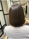丸型◎髪質改善カラーで作るアッシュベージュ[稲毛駅/白髪染め]