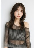 大人上品ロングレイヤー×透け感シースルーバング