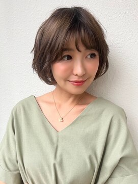 カバーヘア ブリス 戸田公園西口店(COVER HAIR bliss) 小顔ヘア◎/ココアベージュ×ショートボブ/艶カラーp戸田公園
