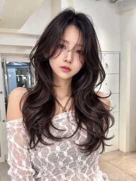 オニキス(ONYX) レイヤーカット韓国ヘア髪質改善ワンホングレージュロング表参道