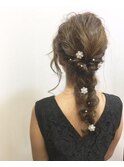 ☆パーティーヘアセット☆編み込みダウンアレンジ