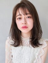キリ 表参道(kyli)&nbsp;★大人かわいいモテ髪ココアブラウンフリンジウェーブ薄めバング