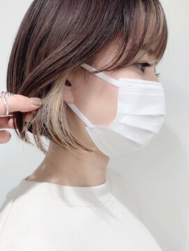 ネオリーブ クーロ(Neolive curro) インナーカラー×切りっぱなしボブ　横浜　その2