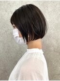 丸みショートボブ/透明感カラー/大人ショート/30代40代[調布]