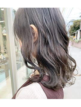 メゾンアクア 表参道(Maison ACQUA) ブリーチなしカラー　透明感　グレージュ　オリーブカラー